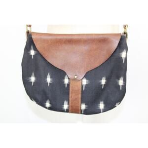 Shelter Purse Southwestern Black & White Canvas & Waxed Leather Crossbody